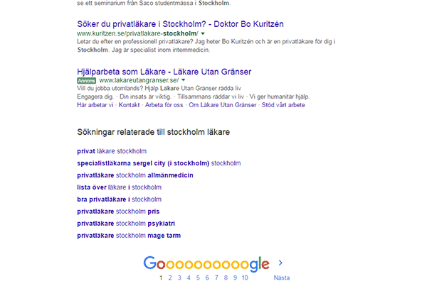 Google sök läkare stockholm